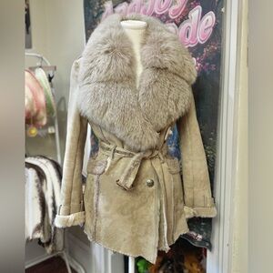Leather Fox Wool Fur Jacket